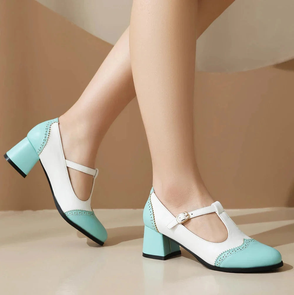 Lila | Chic Block Heel T-Strap Mary Janes