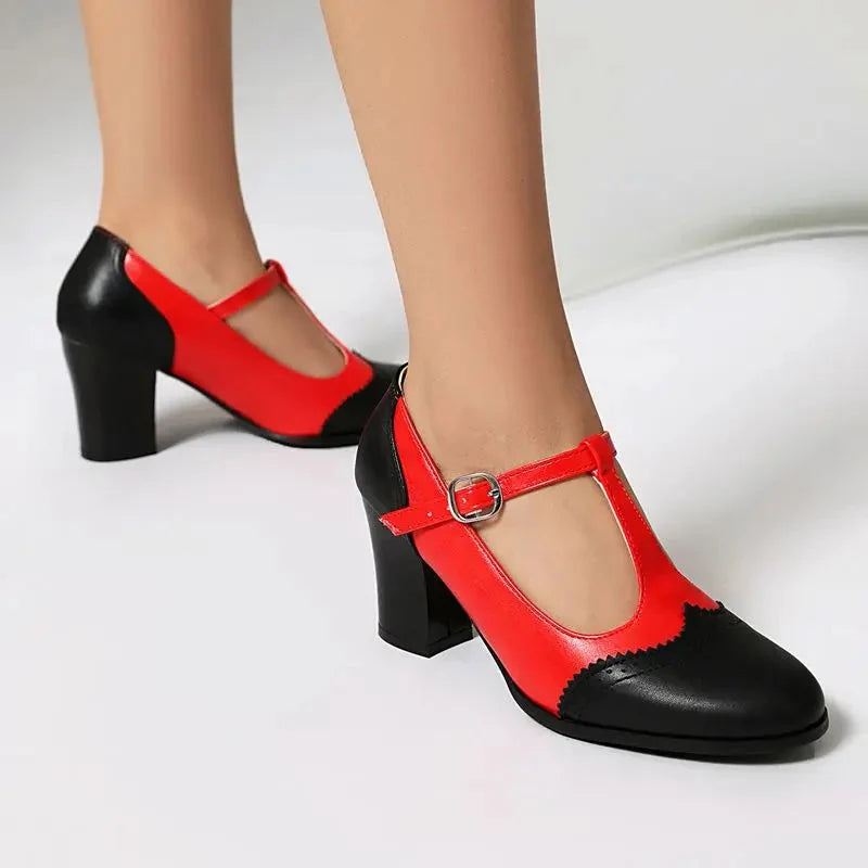 Lila | Chic Block Heel T-Strap Mary Janes