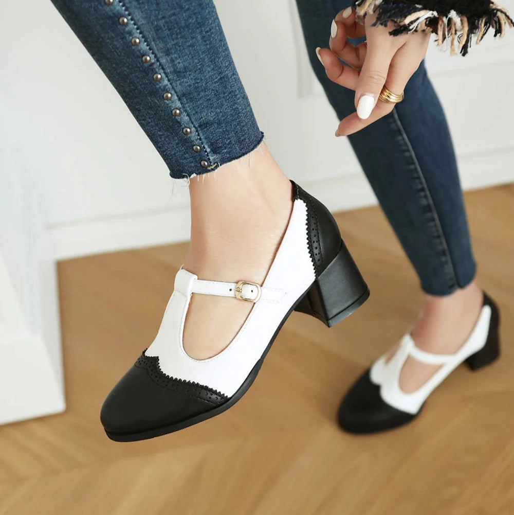 Lila | Chic Block Heel T-Strap Mary Janes