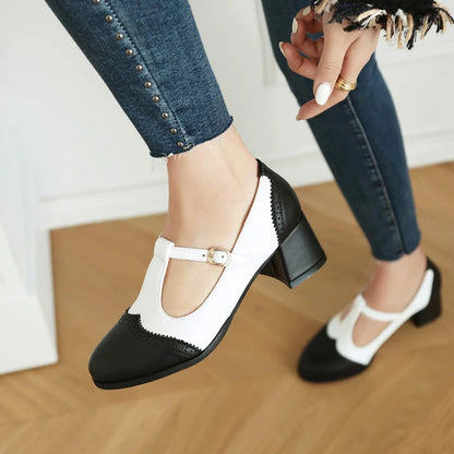 Lila | Chic Block Heel T-Strap Mary Janes