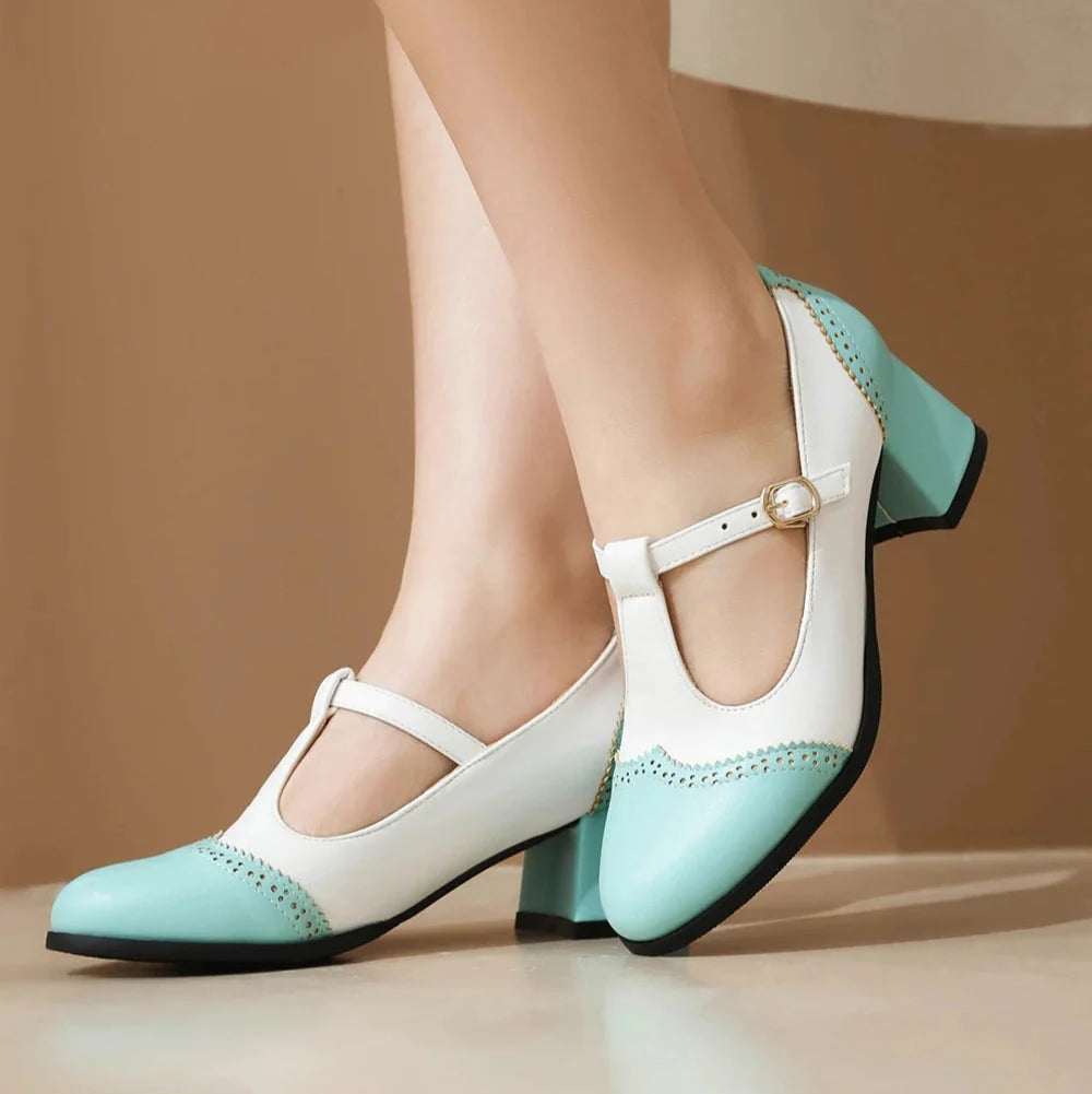 Lila | Chic Block Heel T-Strap Mary Janes