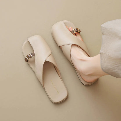 Lila | Chic Open Toe Crossover Strap Sandals