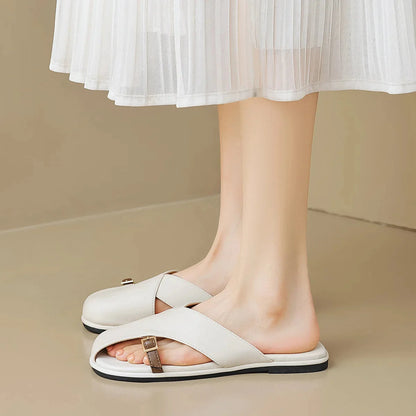 Lila | Chic Open Toe Crossover Strap Sandals