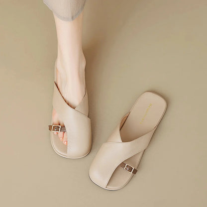 Lila | Chic Open Toe Crossover Strap Sandals