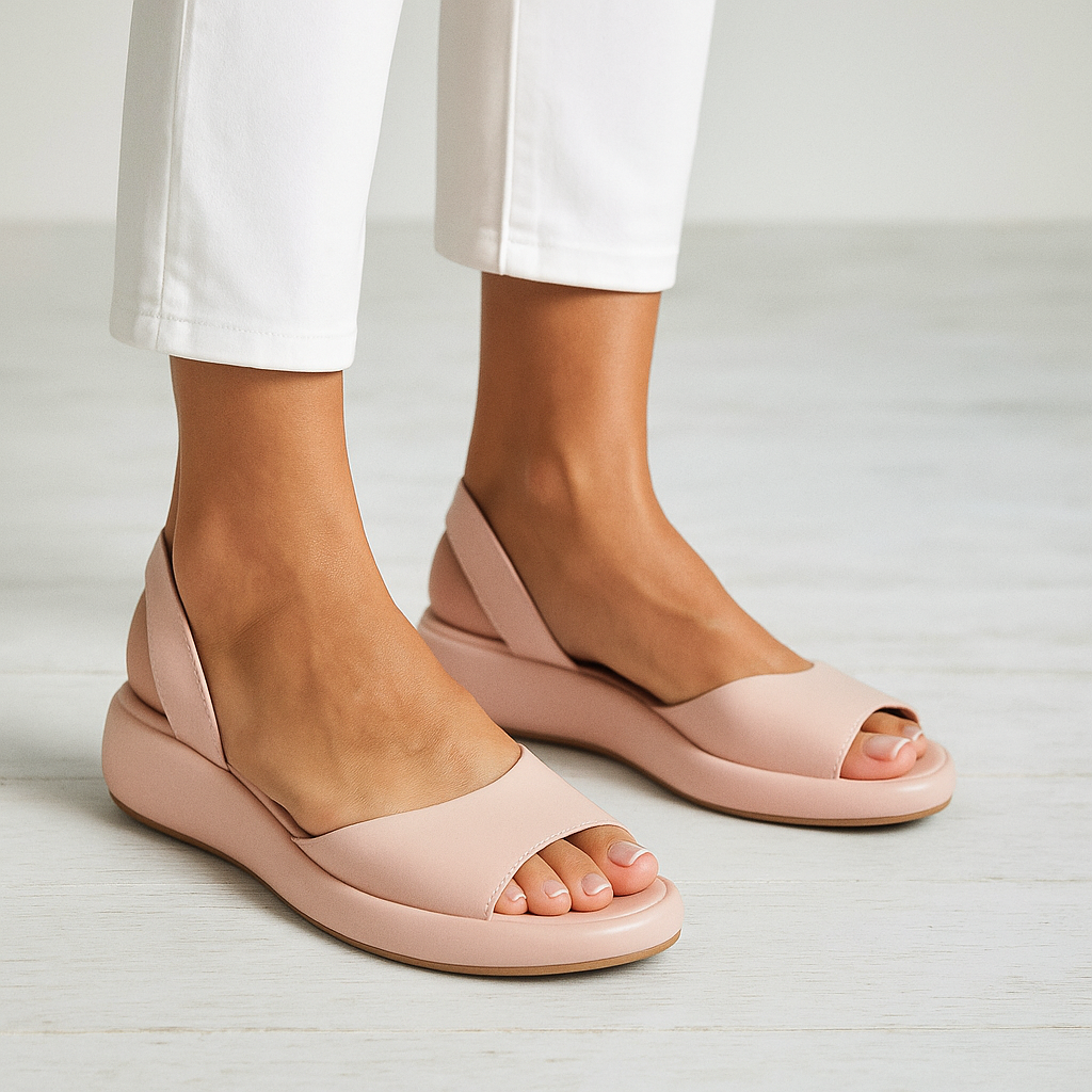 Lila | Chic Open-Toe Slingback Wedge Sandals