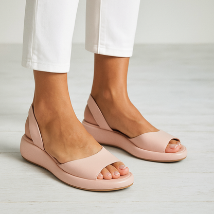 Lila | Chic Open-Toe Slingback Wedge Sandals