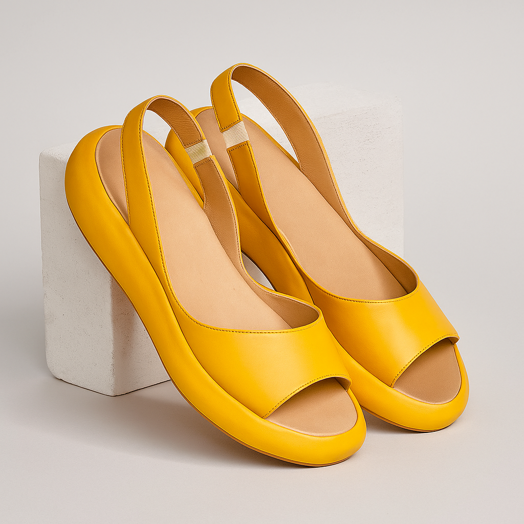 Lila | Chic Open-Toe Slingback Wedge Sandals