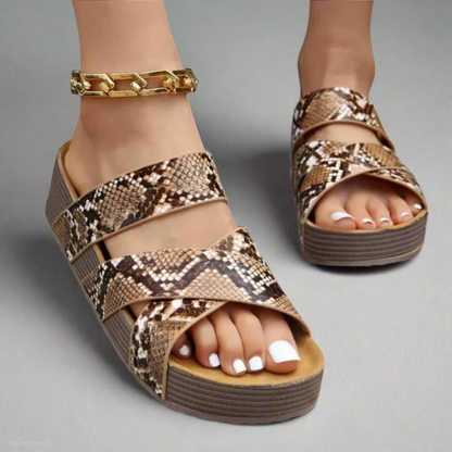 Lila | Braided Heel Open-Toe Wedge Sandals
