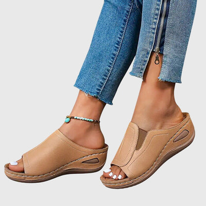 Lena | Chic Open-Toe Wedge Slide Sandals