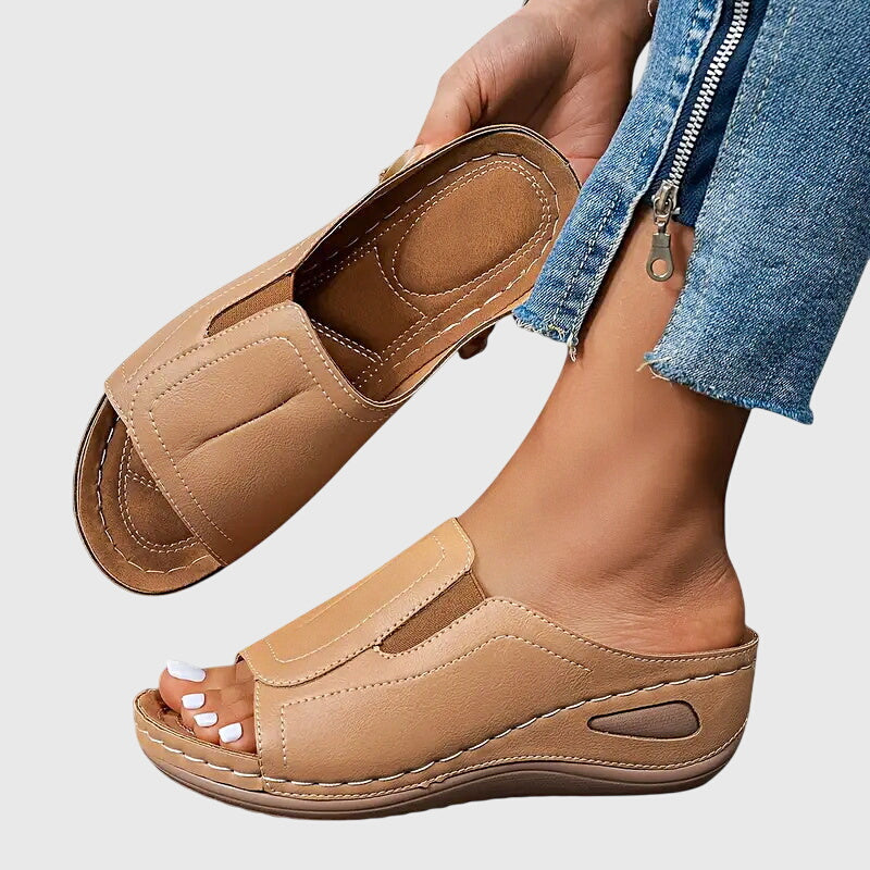 Lena | Chic Open-Toe Wedge Slide Sandals