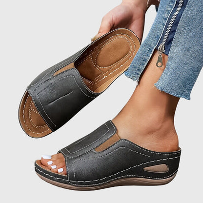 Lena | Chic Open-Toe Wedge Slide Sandals