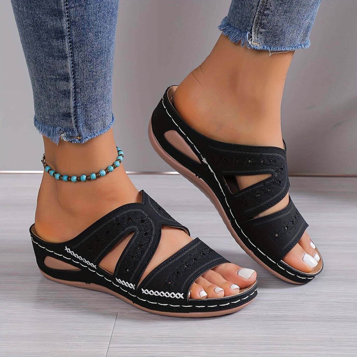 Elena | Chic Open-Toe Wedge Sandals
