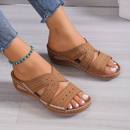 Elena | Chic Open-Toe Wedge Sandals