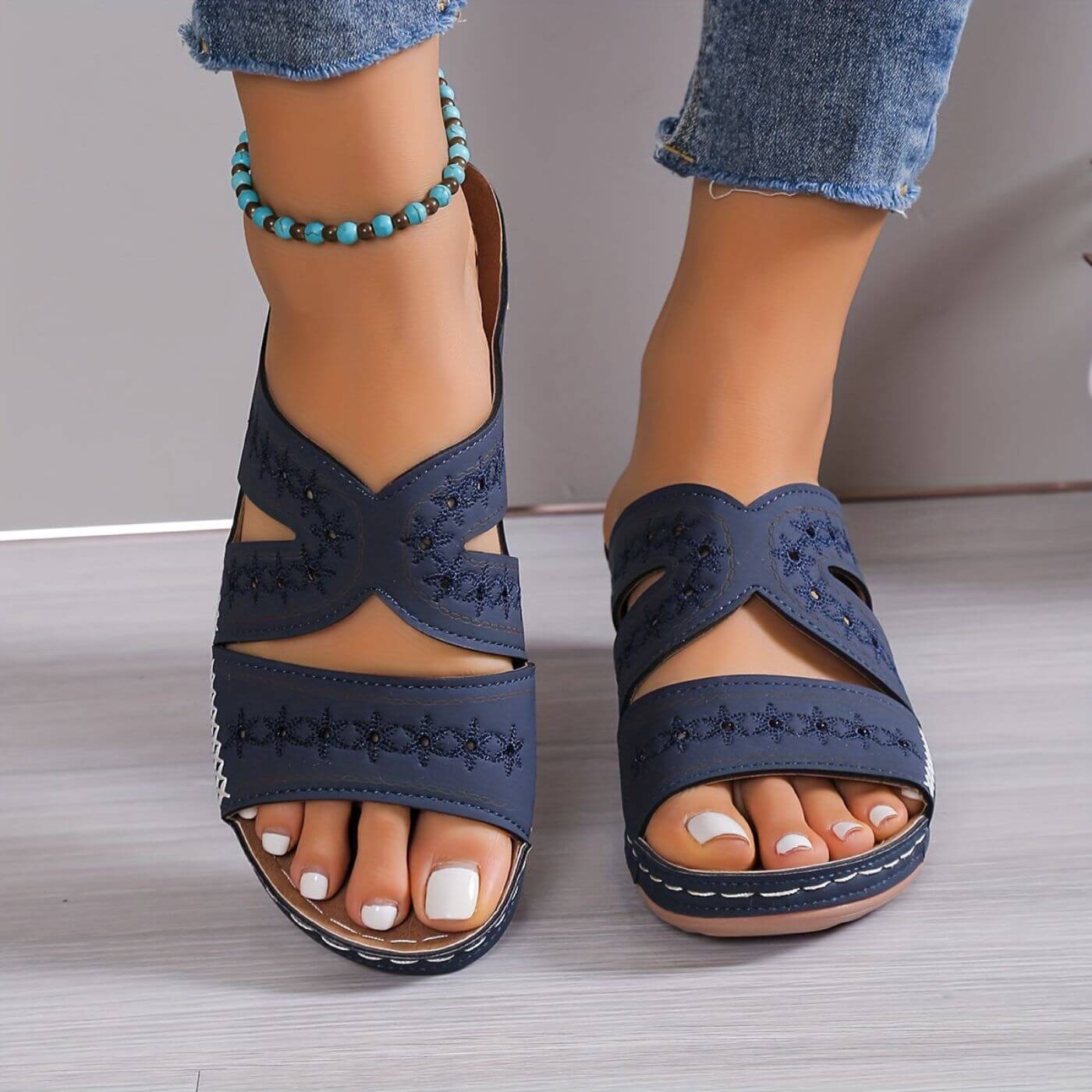 Elena | Chic Open-Toe Wedge Sandals