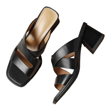 Lila | Chic Open Toe Block Heel Sandals