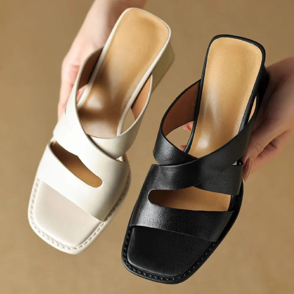 Lila | Chic Open Toe Block Heel Sandals