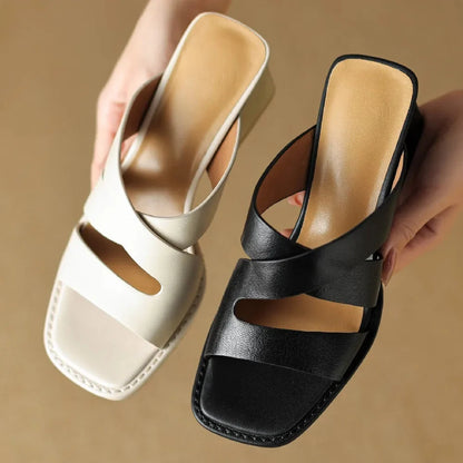 Lila | Chic Open Toe Block Heel Sandals