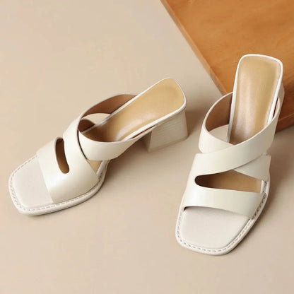 Lila | Chic Open Toe Block Heel Sandals
