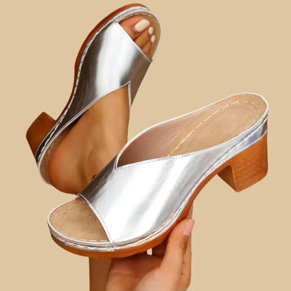 Lila | Chic Orthopedic Slip-On Sandals with Block Heel