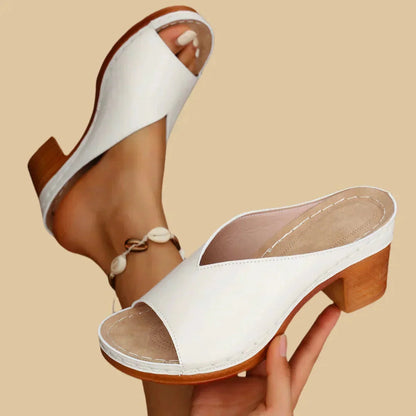 Lila | Chic Orthopedic Slip-On Sandals with Block Heel