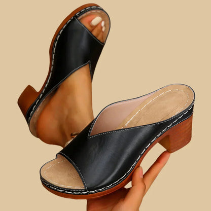 Lila | Chic Orthopedic Slip-On Sandals with Block Heel