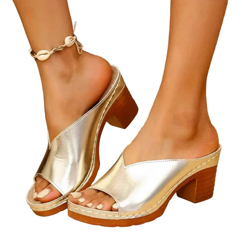 Lila | Chic Orthopedic Slip-On Sandals with Block Heel