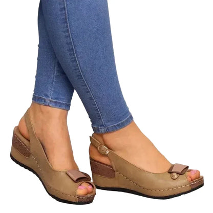 Lila | Elegant Peep-Toe Wedge Slingbacks