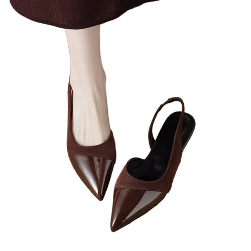 Lila | Pointed Toe Low Heel Slingback Pumps