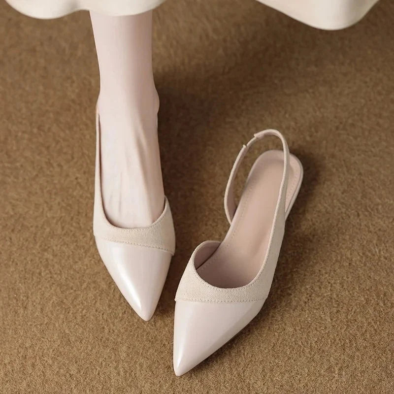 Lila | Pointed Toe Low Heel Slingback Pumps