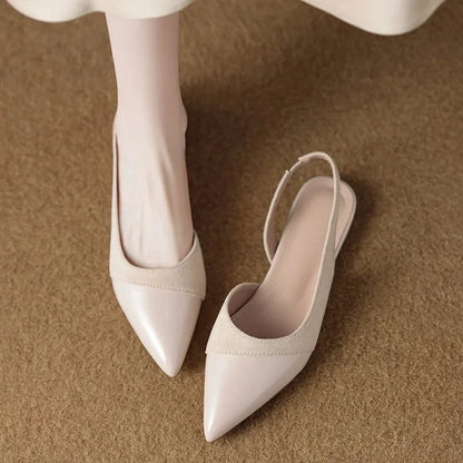 Lila | Pointed Toe Low Heel Slingback Pumps