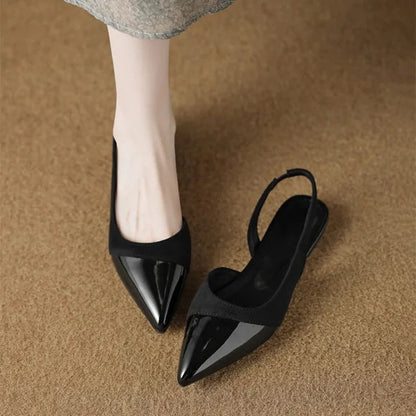 Lila | Pointed Toe Low Heel Slingback Pumps