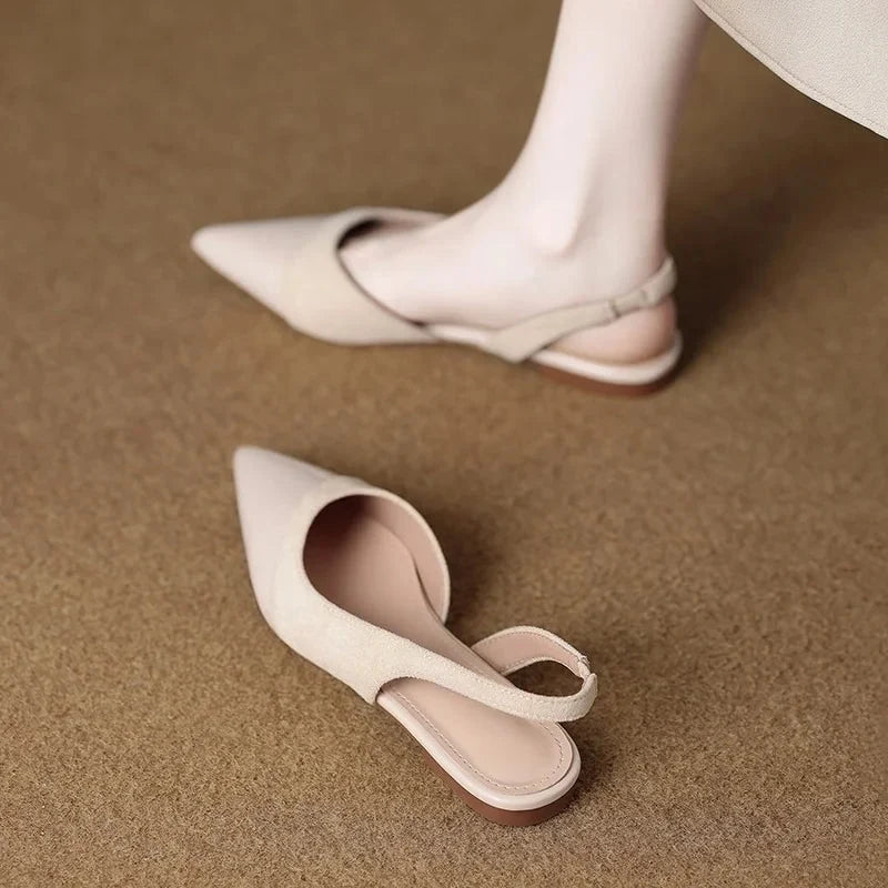 Lila | Pointed Toe Low Heel Slingback Pumps