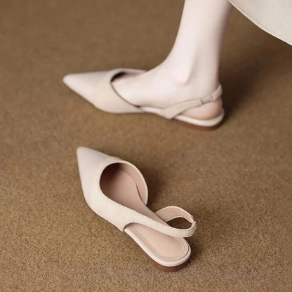 Lila | Pointed Toe Low Heel Slingback Pumps