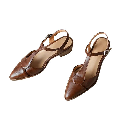 Lila | Pointed Toe Sculpted Block Heel Slingback