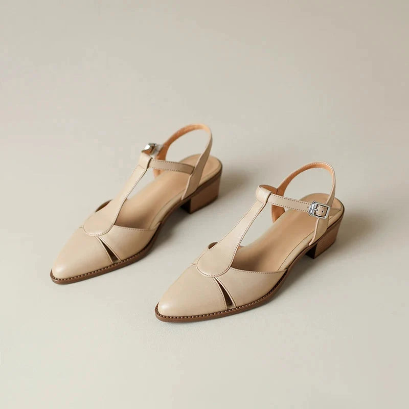 Lila | Pointed Toe Sculpted Block Heel Slingback