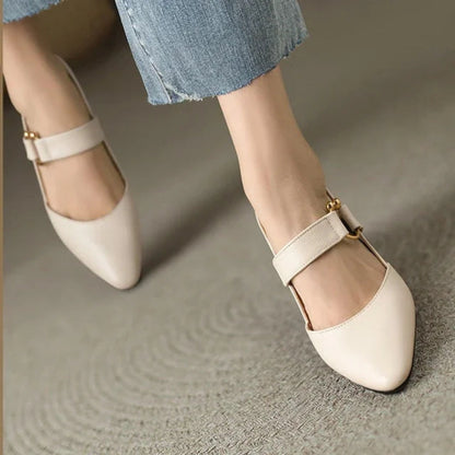 Vivienne | Pointed Toe Slingback Heels with Buckle Strap