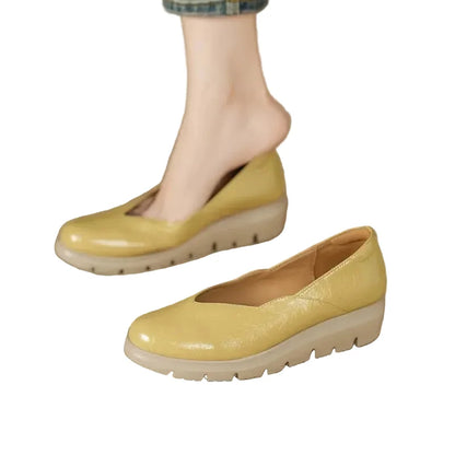 Lena | Chic Round Toe Slip-On Platform Flats