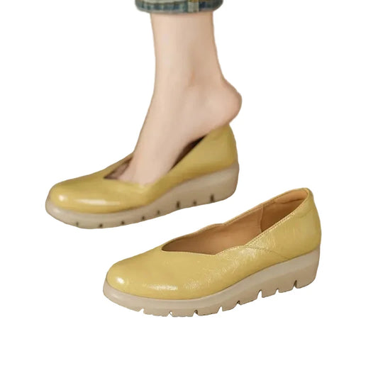 Lena | Chic Round Toe Slip-On Platform Flats
