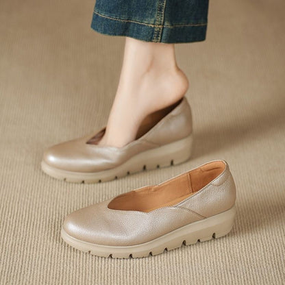 Lena | Chic Round Toe Slip-On Platform Flats
