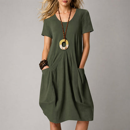 Elena | Pleated Midi Dress