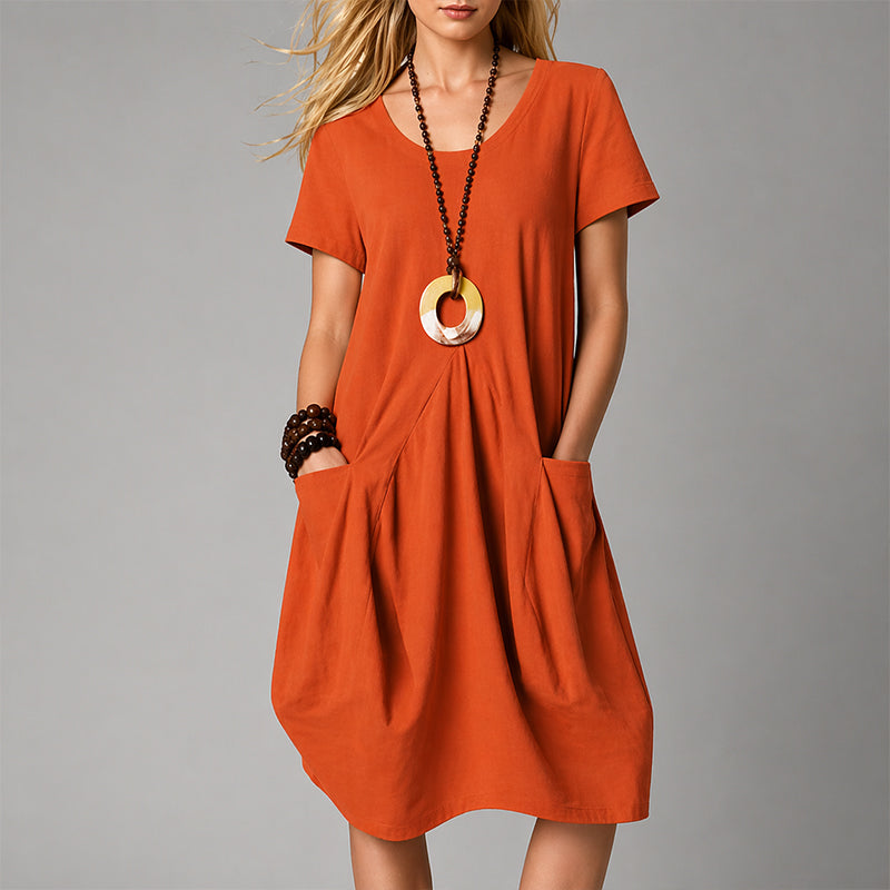Elena | Pleated Midi Dress