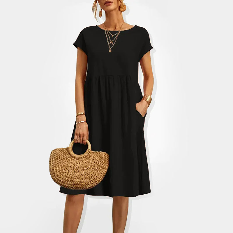 Lila | Gathered Waist Midi Dress