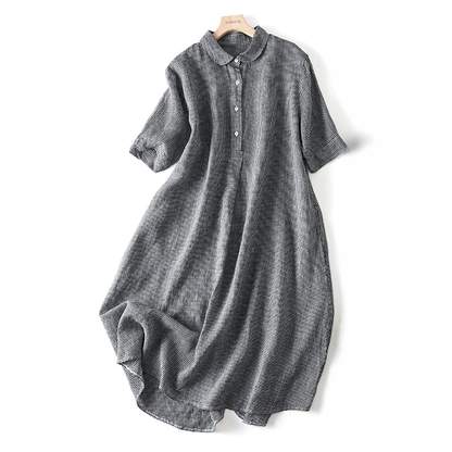 Clara | Plaid Button-Front Midi Dress