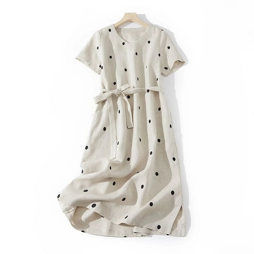 Lila | Printed Midi Dress with Waist Tie