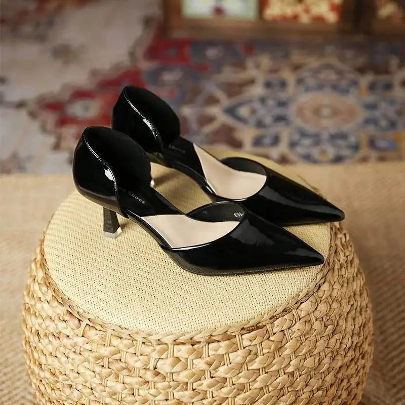 Livia | Elegant Slip-On Pointed Toe Kitten Heel Pumps