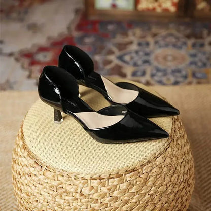 Livia | Elegant Slip-On Pointed Toe Kitten Heel Pumps