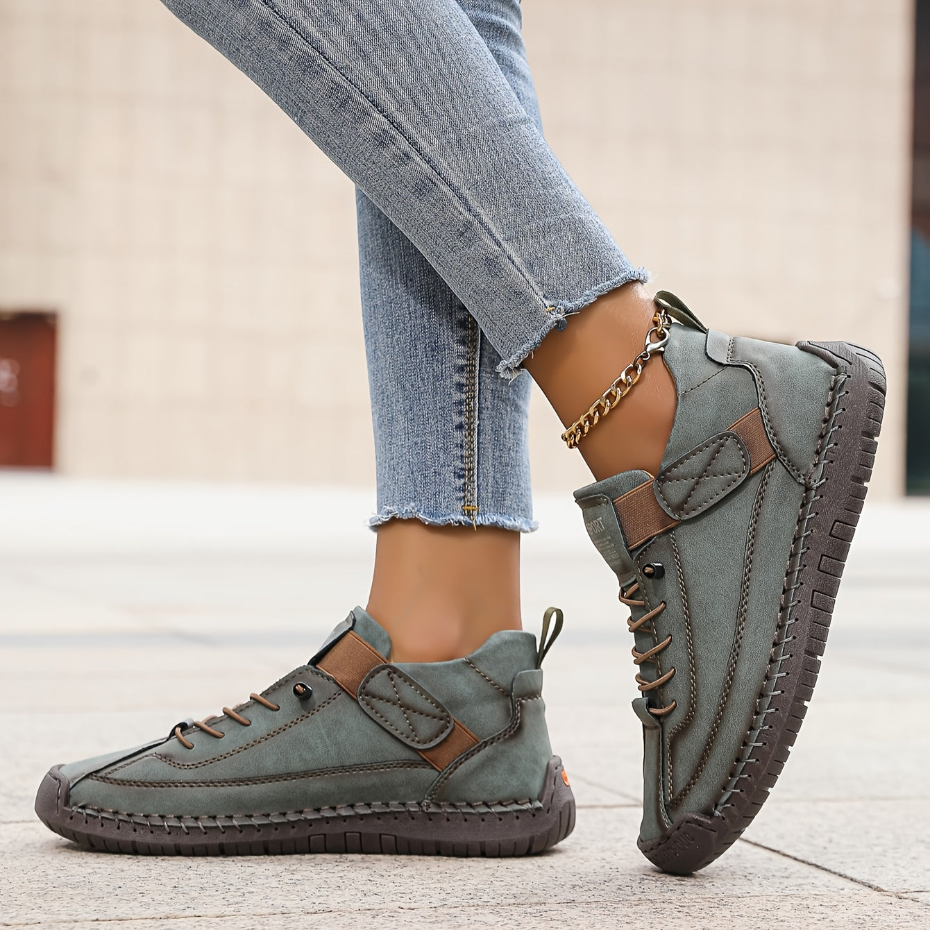 Lena | Sleek Slip-On Sneakers with Velcro Strap