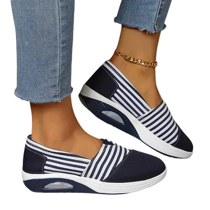Lila | Striped Slip-On Sneakers with Rocker Sole