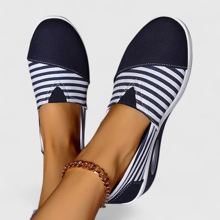 Lila | Striped Slip-On Sneakers with Rocker Sole