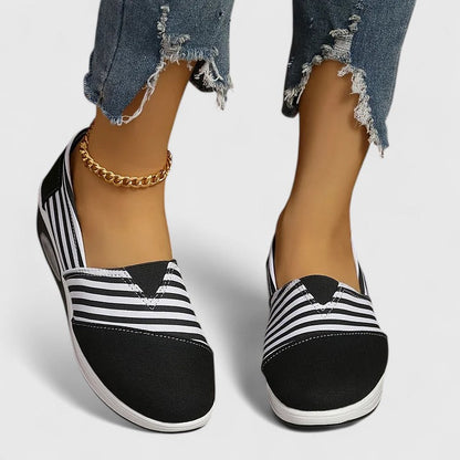 Lila | Striped Slip-On Sneakers with Rocker Sole